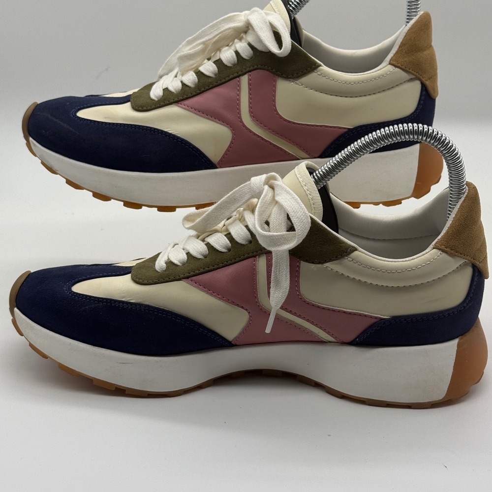 Steve Madden Sneakers Womens 11 Multi Colorblock Leather Suede Retro Platform - Picture 3 of 9
